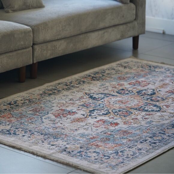 Turkish Carpet Rug | 5x7 ft | Washable, Non-Slip, Pet-Friendly - Picture 1 of 10